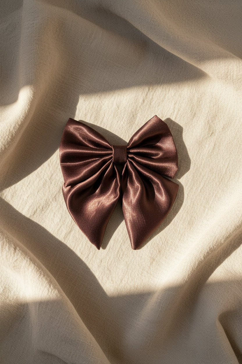 Social Season - Chocolate Luxe Satin Mama & Me Matching Set