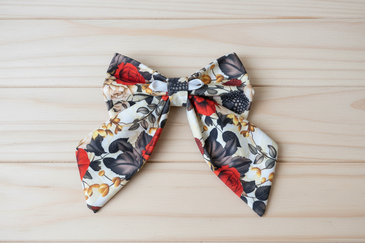 Vintage Winter Florals Sailor Bow