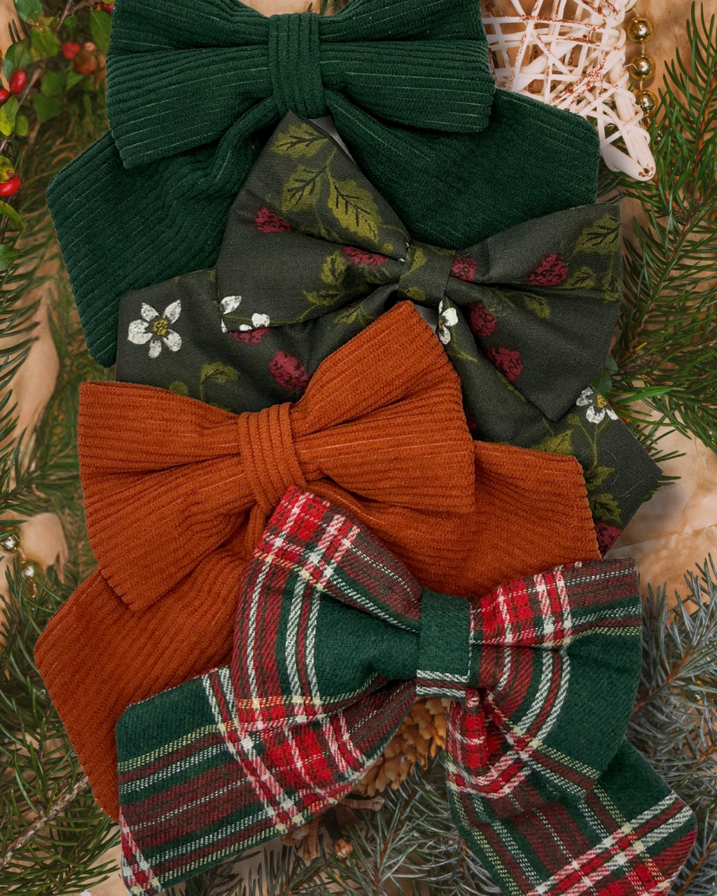 Terracotta Corduroy Sailor Bow