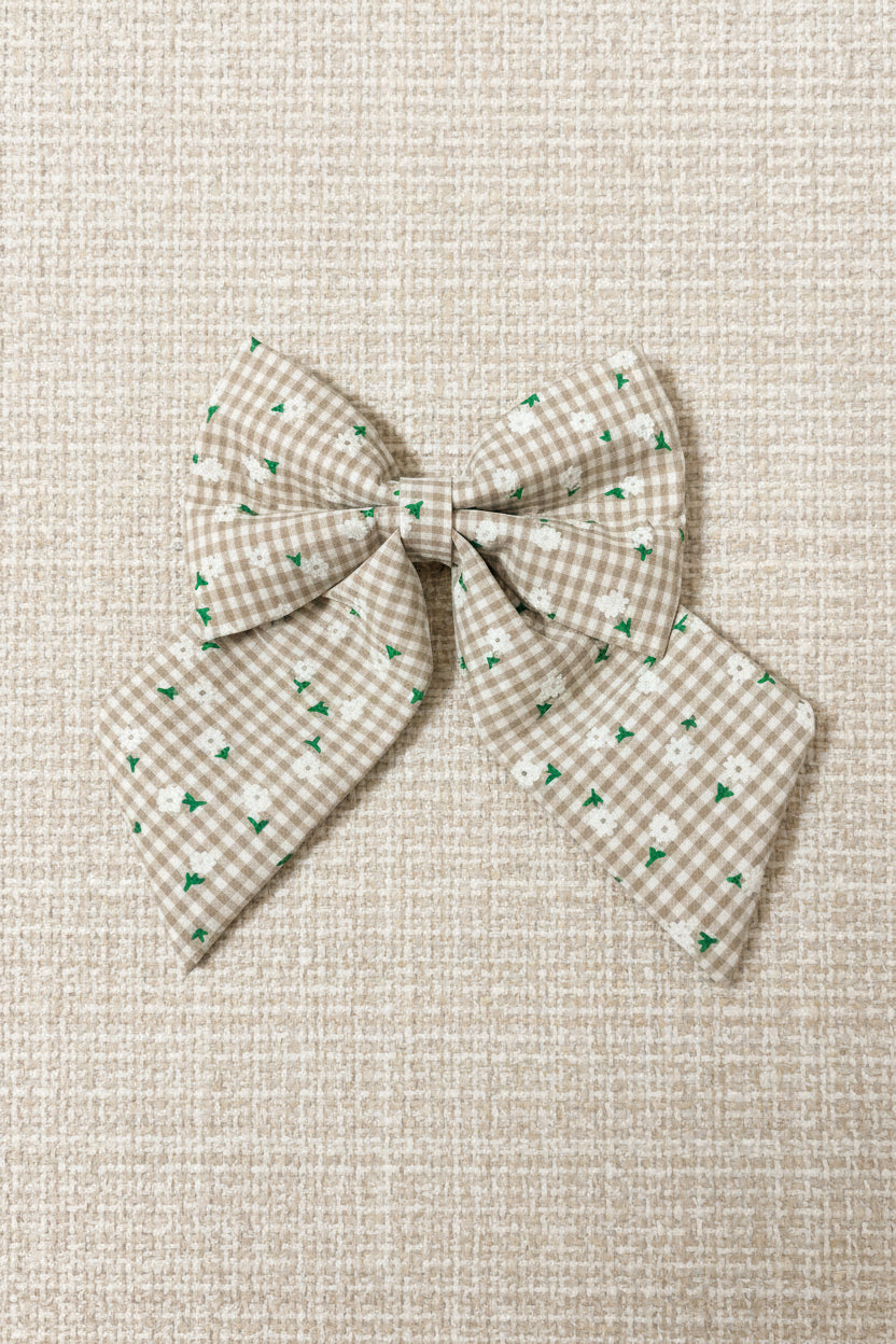 Floral Gingham Sailor Bow Sailor Bow