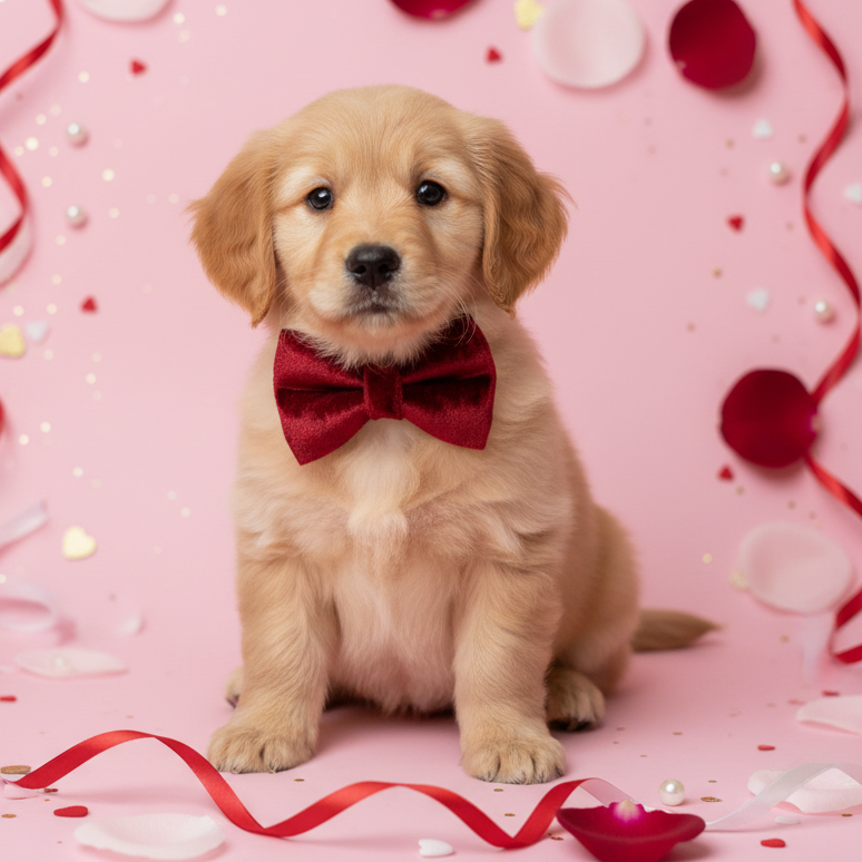 Crushed Velvet Bow Tie – Ruby Red