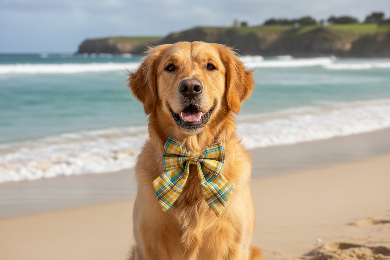 Heritage Hound Sailor Bow - Yellow Plaid
