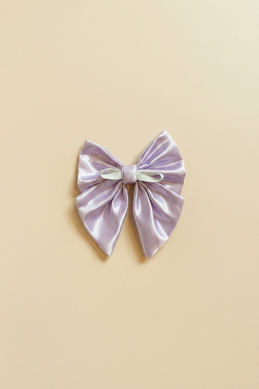 Little Satin Rambler Bow - Lilac