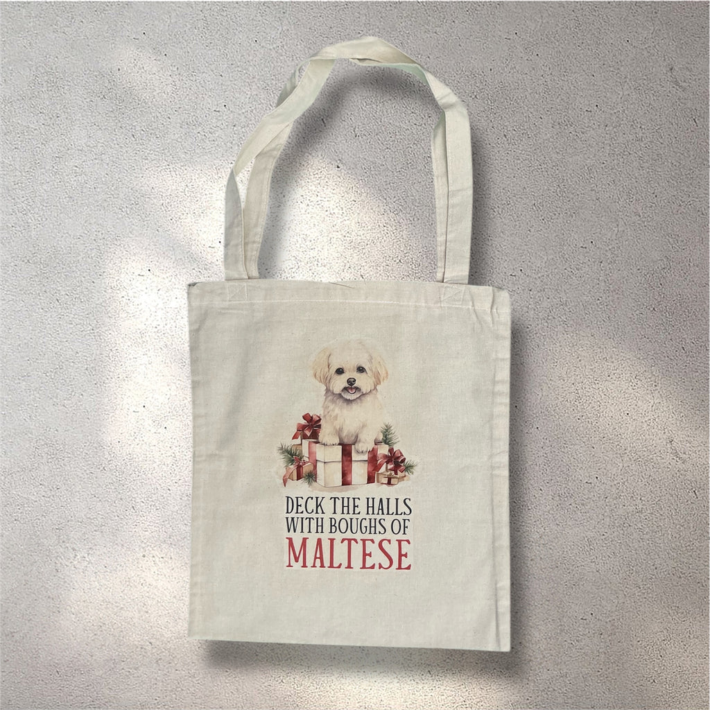 Deck The Halls With Boughs Of Maltese Tote Bag