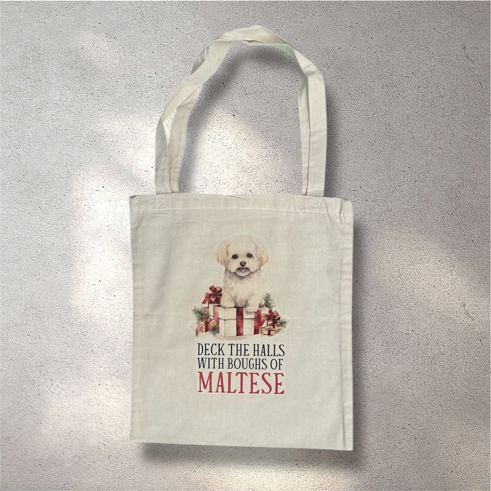 Deck The Halls With Boughs Of Maltese Tote Bag
