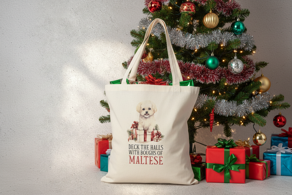 Deck The Halls With Boughs Of Maltese Tote Bag