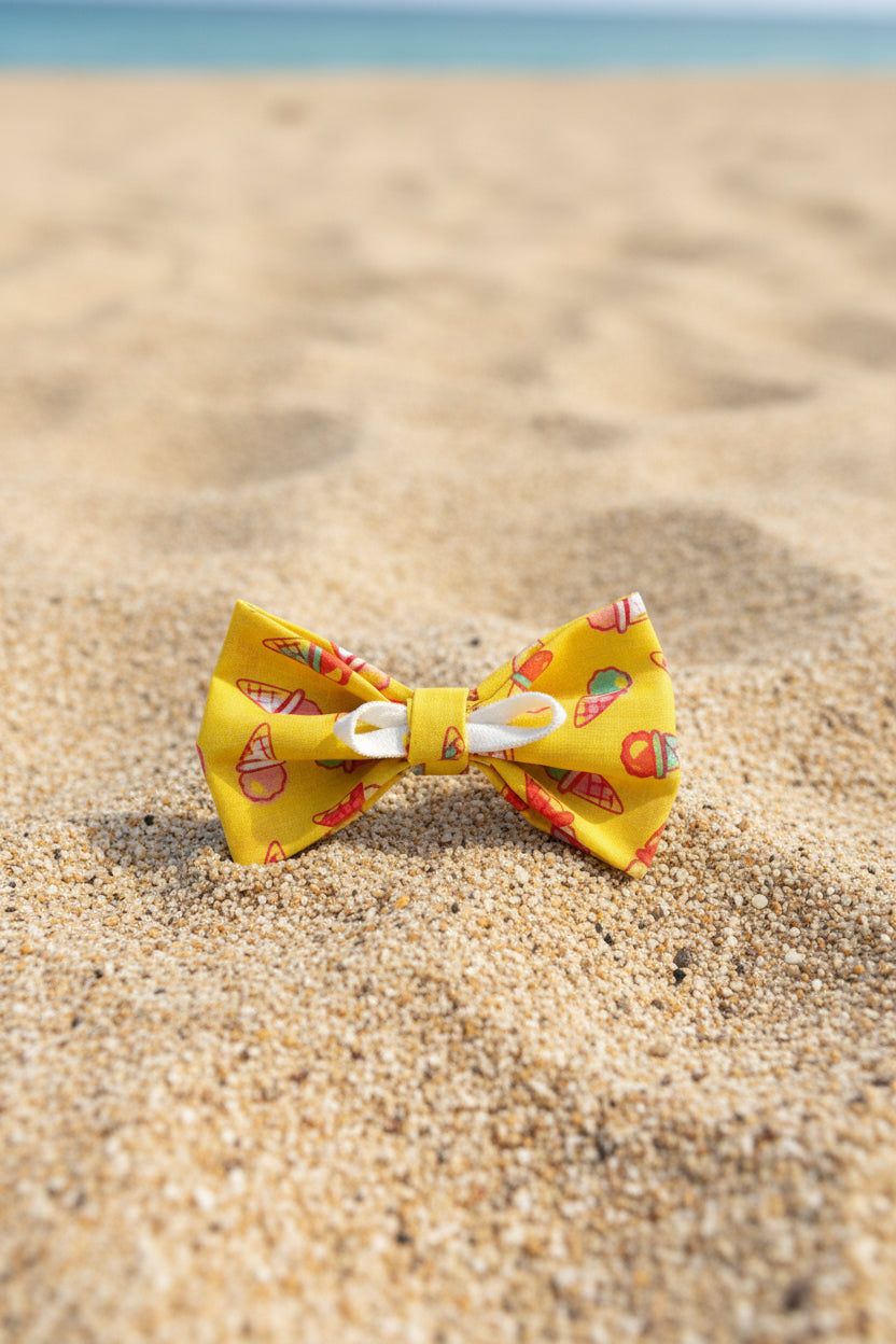 Ice Cream Print Dog Bow Tie