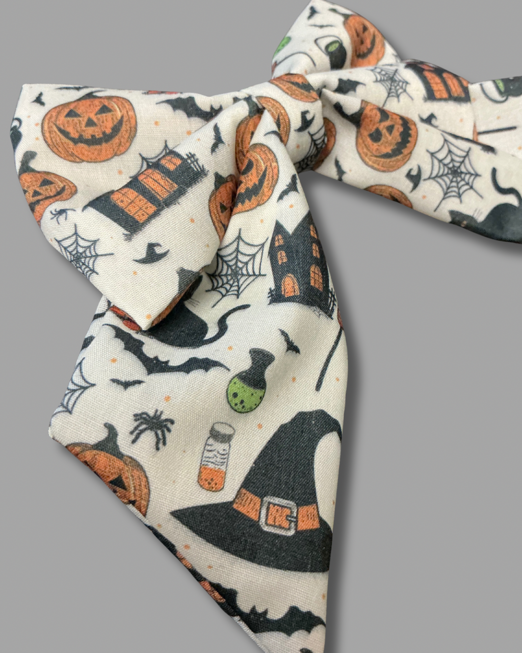 Cream Halloween Sailor Bow