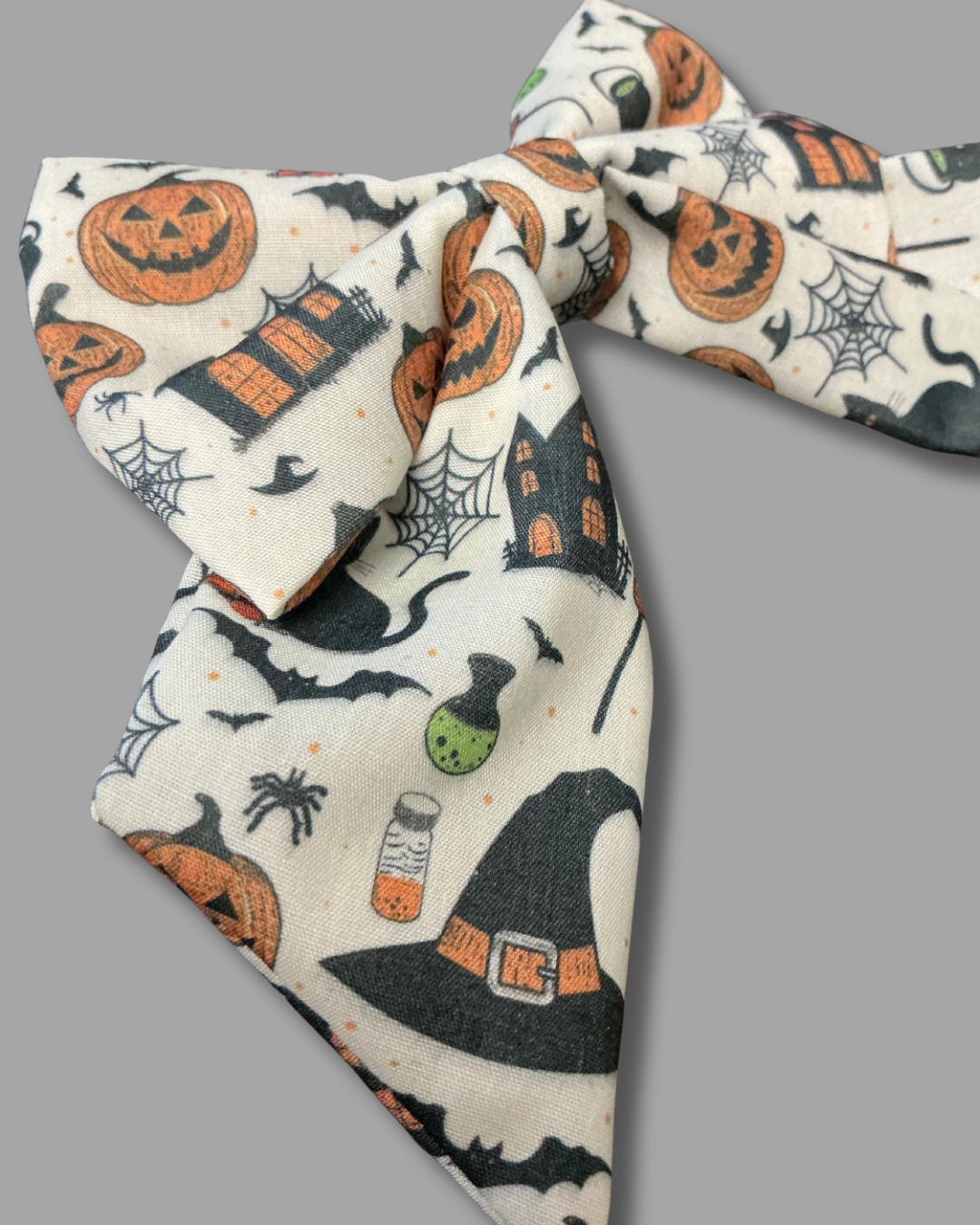Cream Halloween Sailor Bow