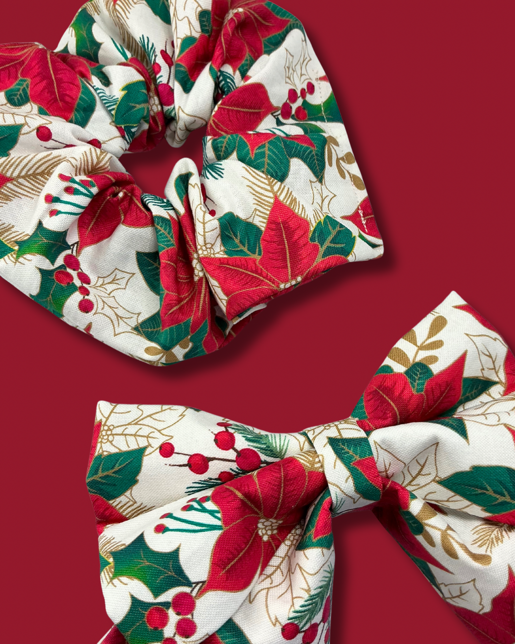 Pawsettia Bloom Matching Hair Scrunchie