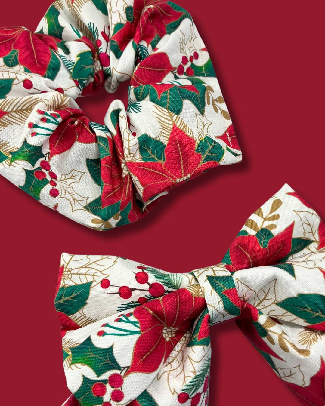 Pawsettia Bloom Matching Hair Scrunchie