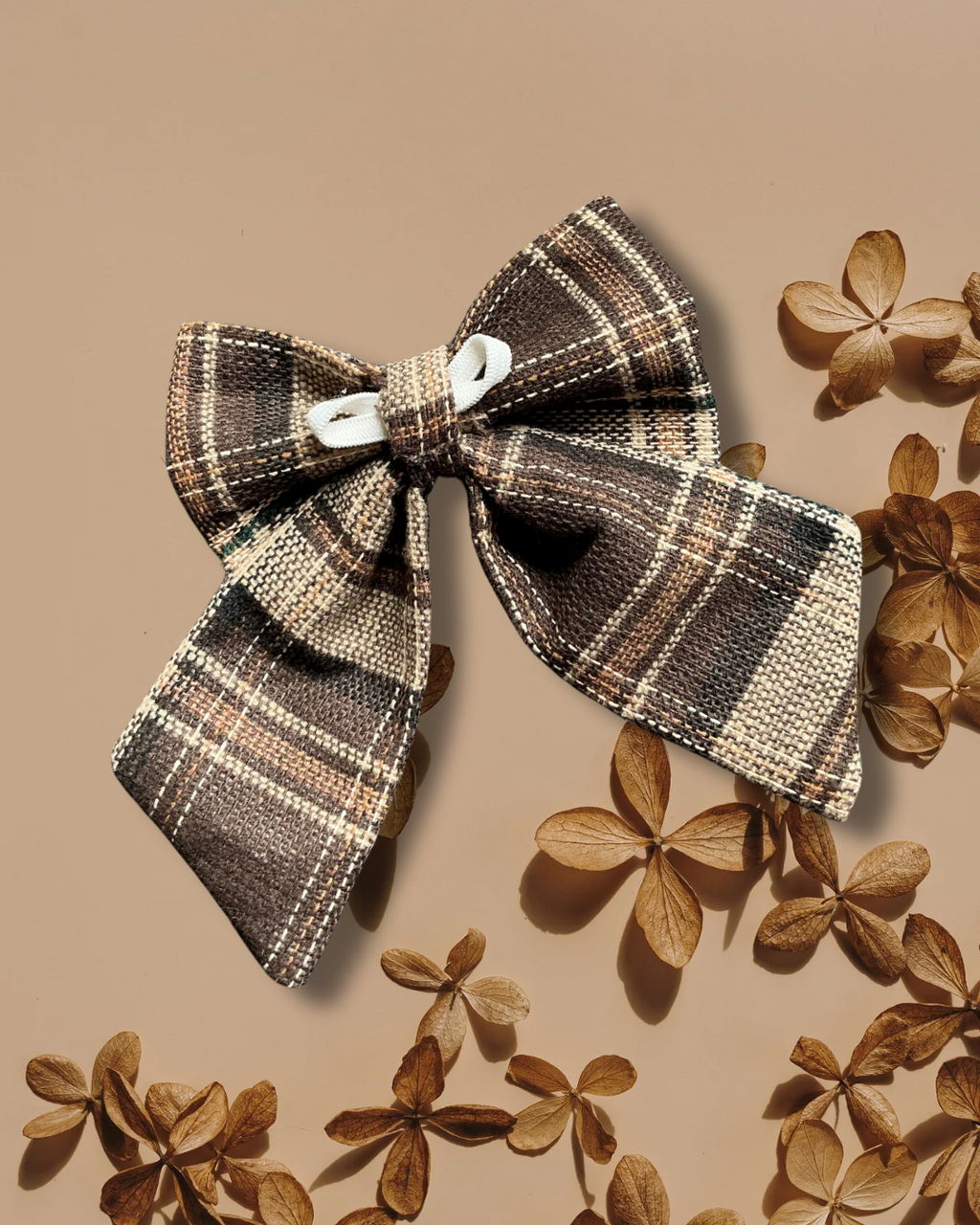Heritage Hound Sailor Bow - Brown Plaid