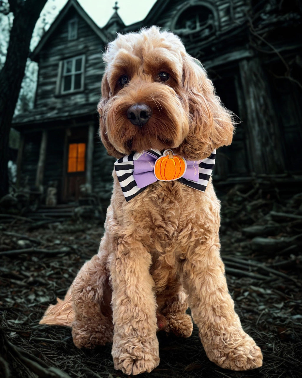 Black & White Oversized Pumpkin Patch Bow