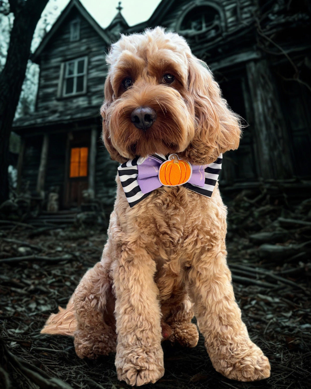 Black & White Oversized Pumpkin Patch Bow