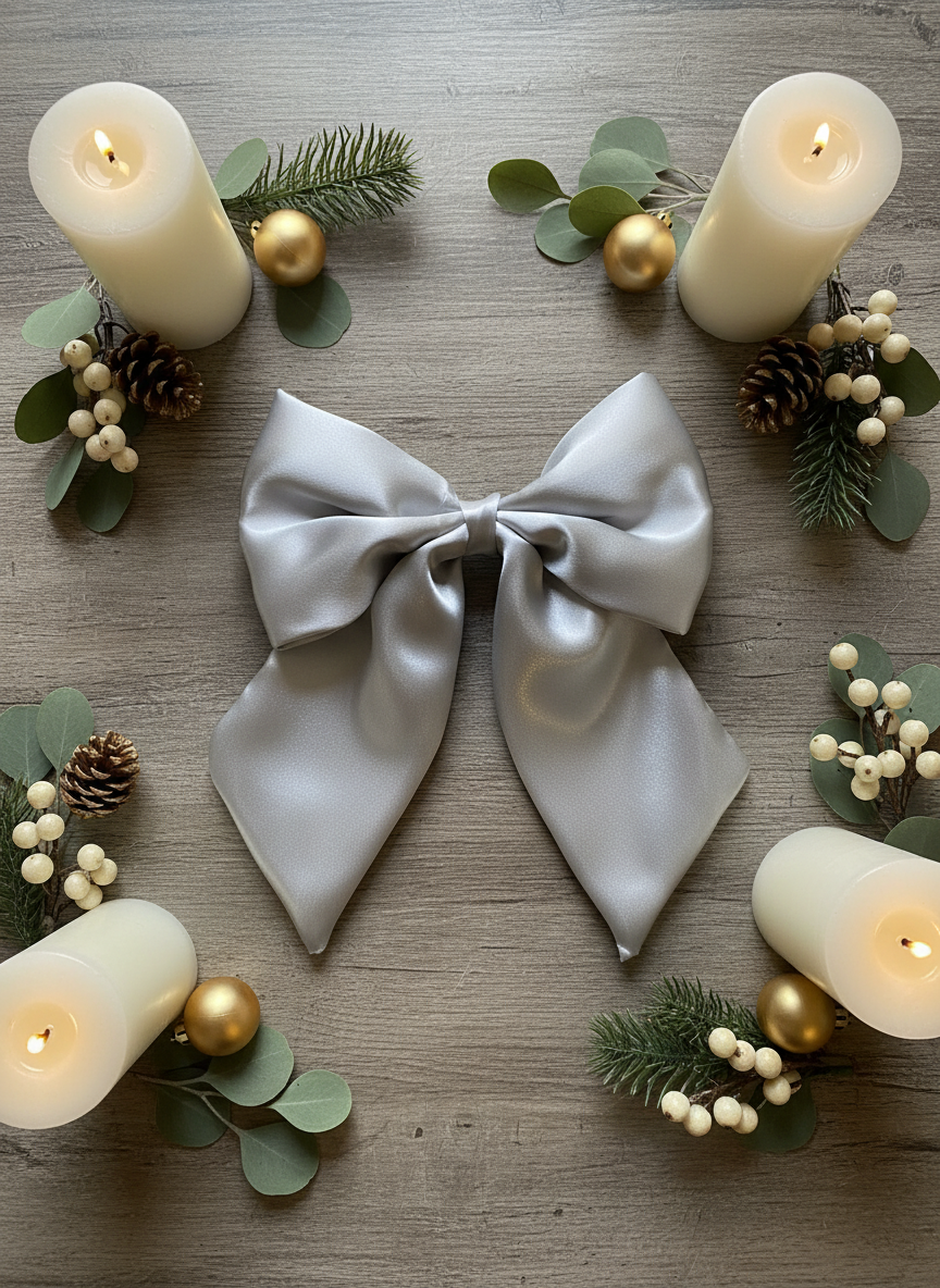 Satin Luxe Sailor Bow - Silver