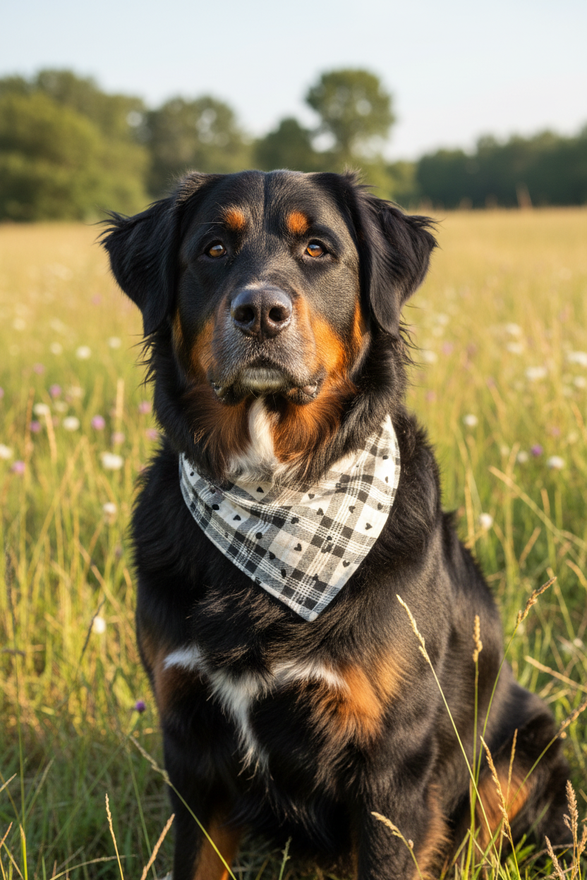 Heritage Hound Bandana - LOVE Heart Plaid