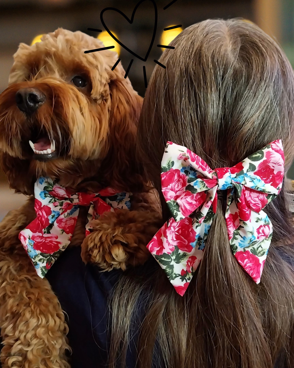 Fur-tastic Florals Pink Sailor Bow