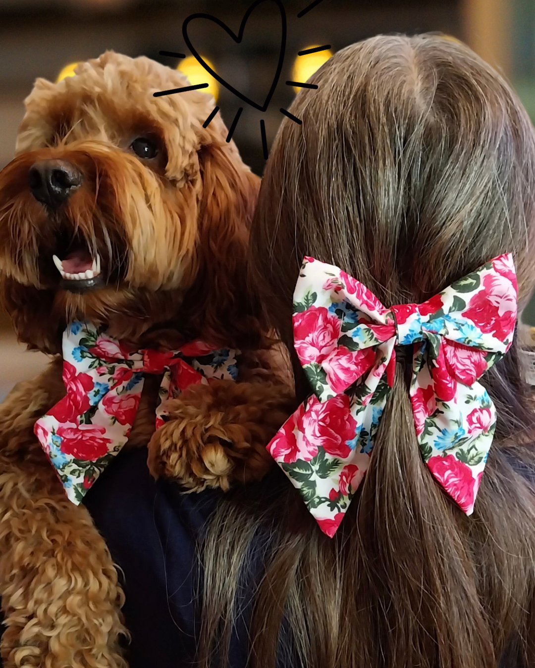 Fur-tastic Florals Pink Sailor Bow