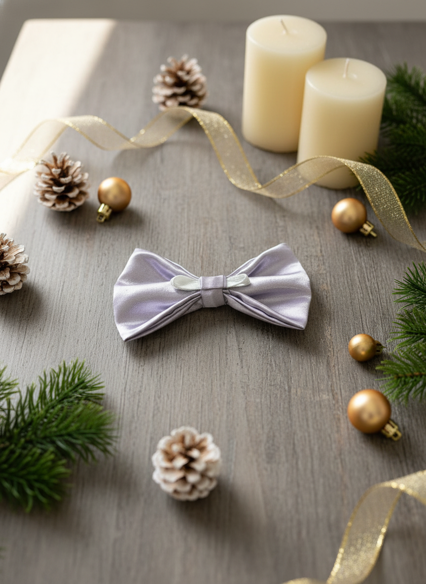 Satin Luxe Bow Tie - Lilac