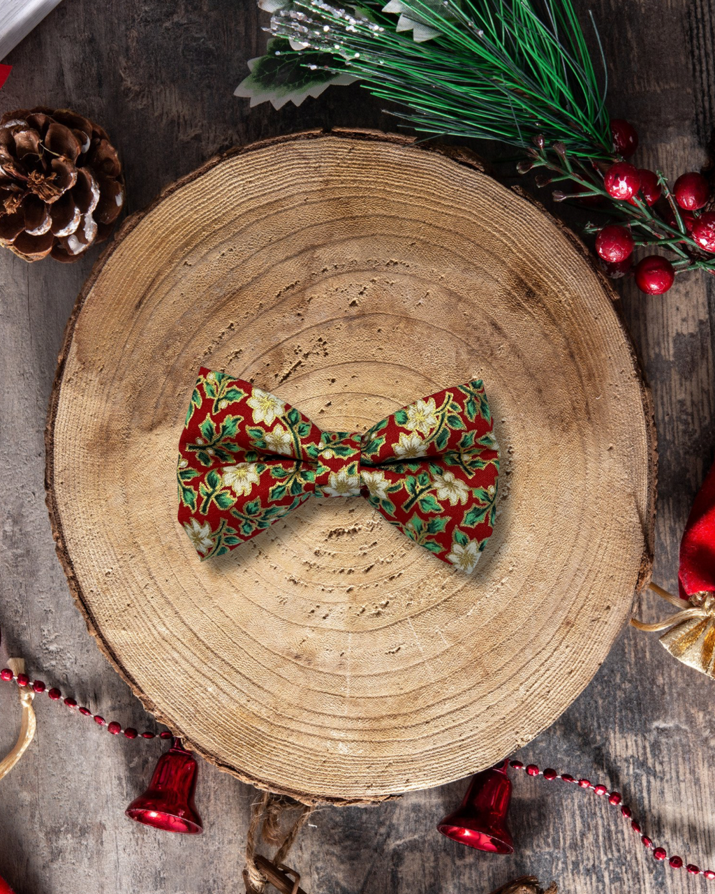 Festive Bloom Christmas Bow Tie
