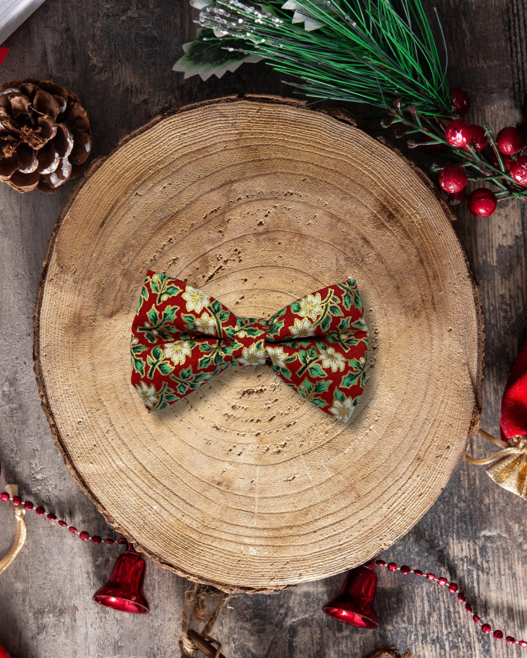 Festive Bloom Christmas Bow Tie