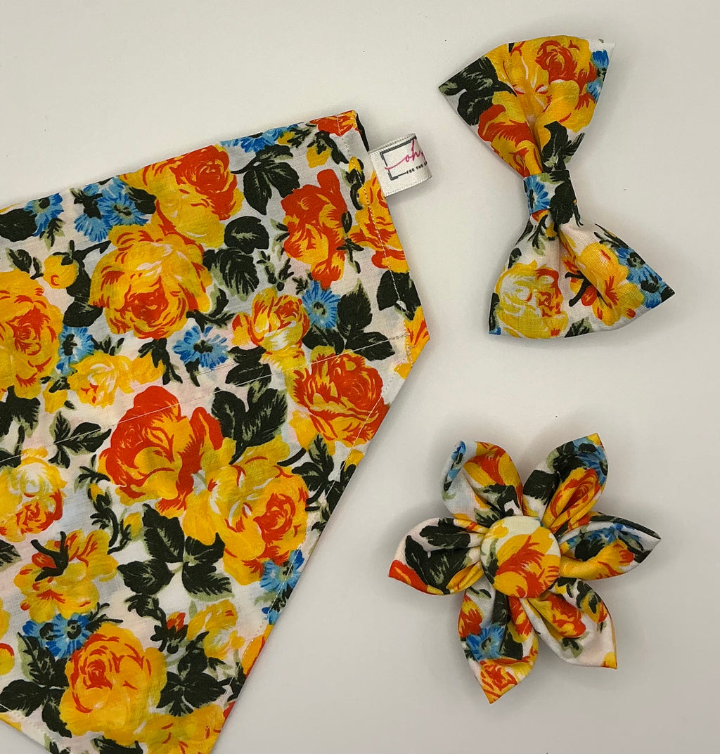 Fur-tastic Florals Yellow Hair Bow