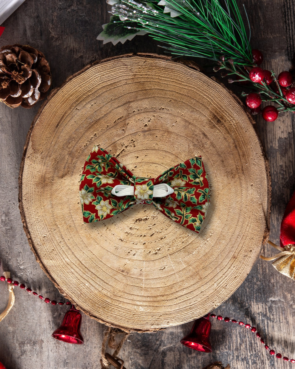 Festive Bloom Christmas Bow Tie