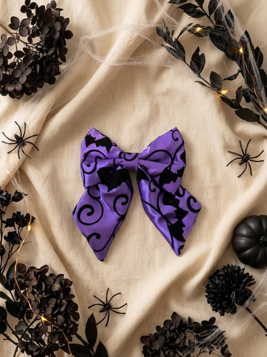 Midnight + Mischief - All Hallows Stripe Sailor Bow