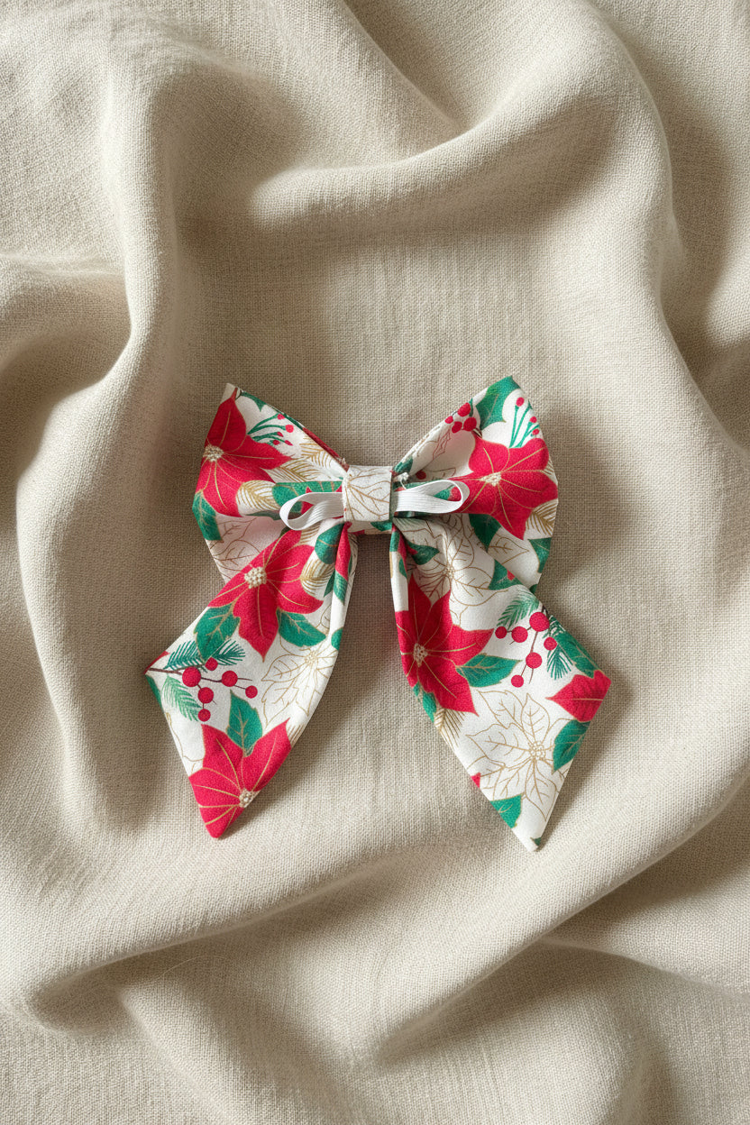 Tidings & Tartan -  Crimson Bloom Sailor Bow