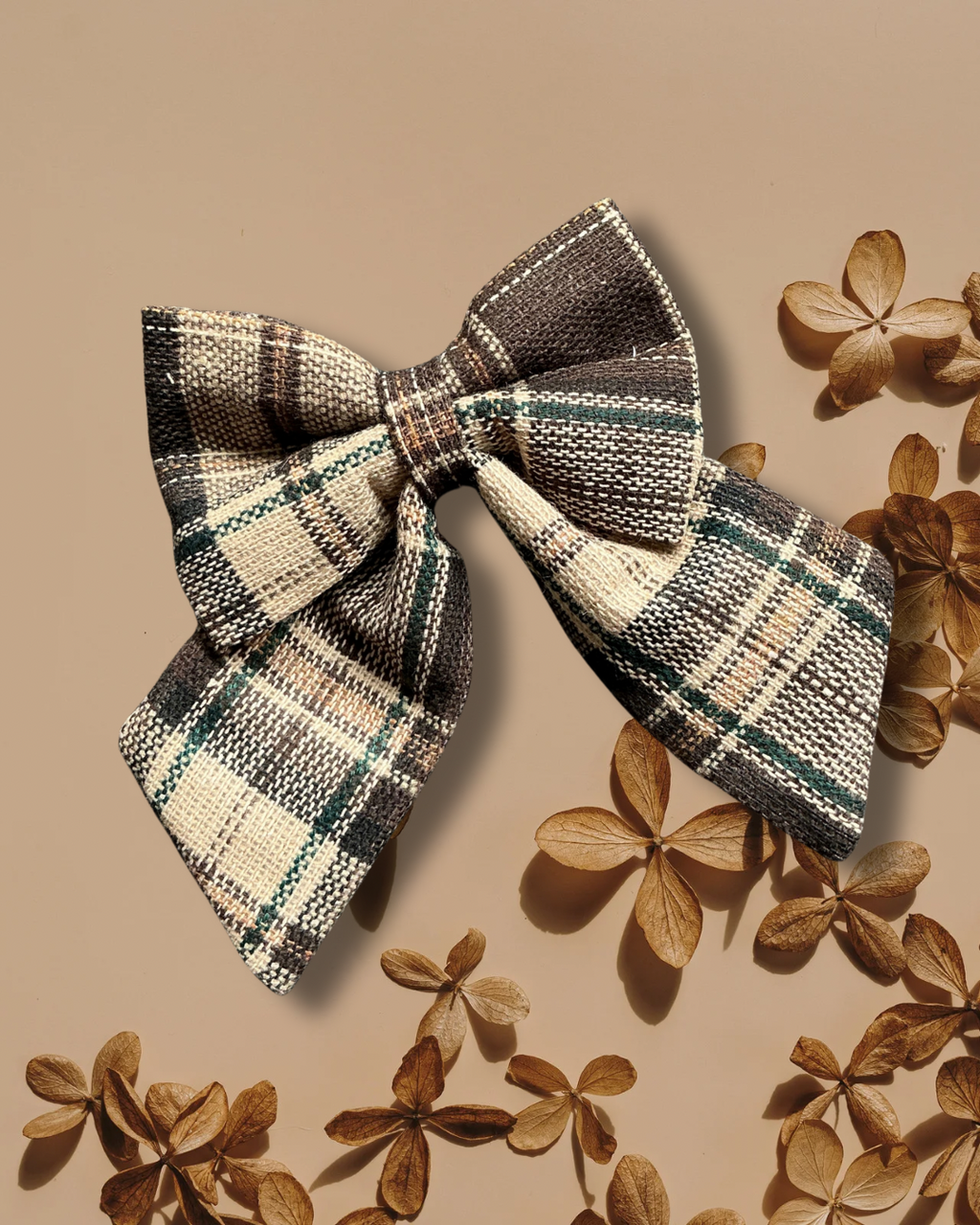 Heritage Hound Sailor Bow - Brown Plaid