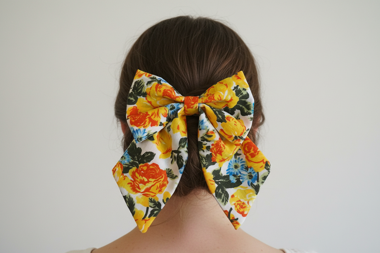 Fur-tastic Florals Yellow Hair Bow