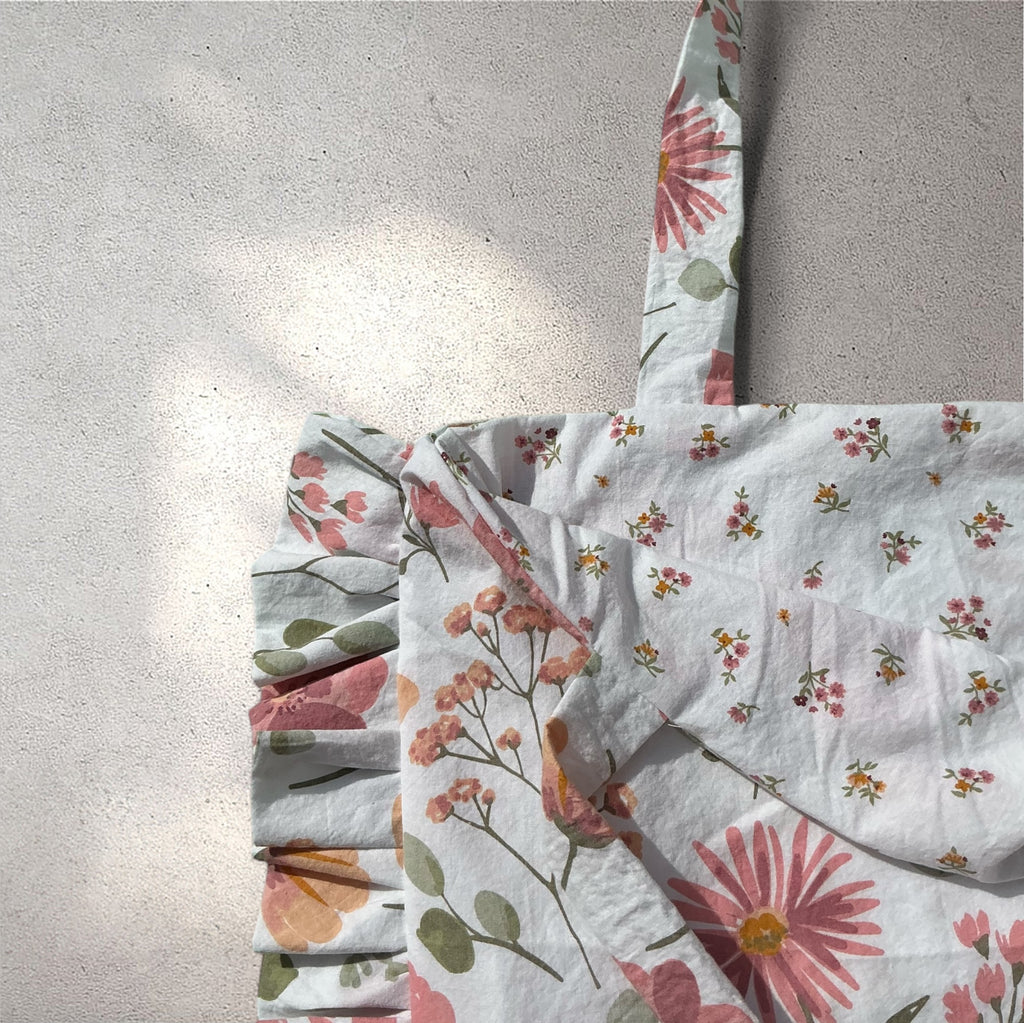 Picnic PAWfect: Cottage Charm Peach Tote Bag