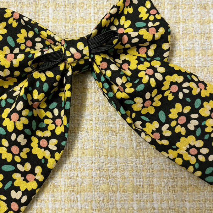 Floral Collar Sailor Bow – Yellow Sunflower Print