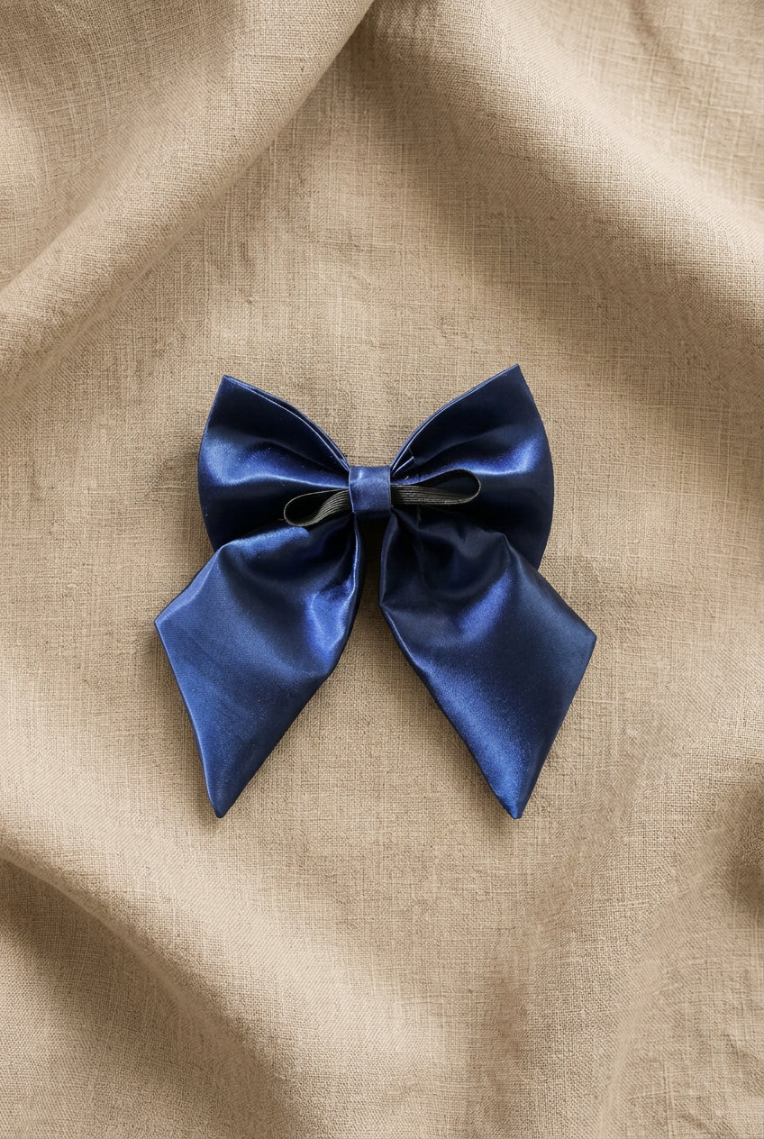 Social Season - Navy Satin Sailor Bow