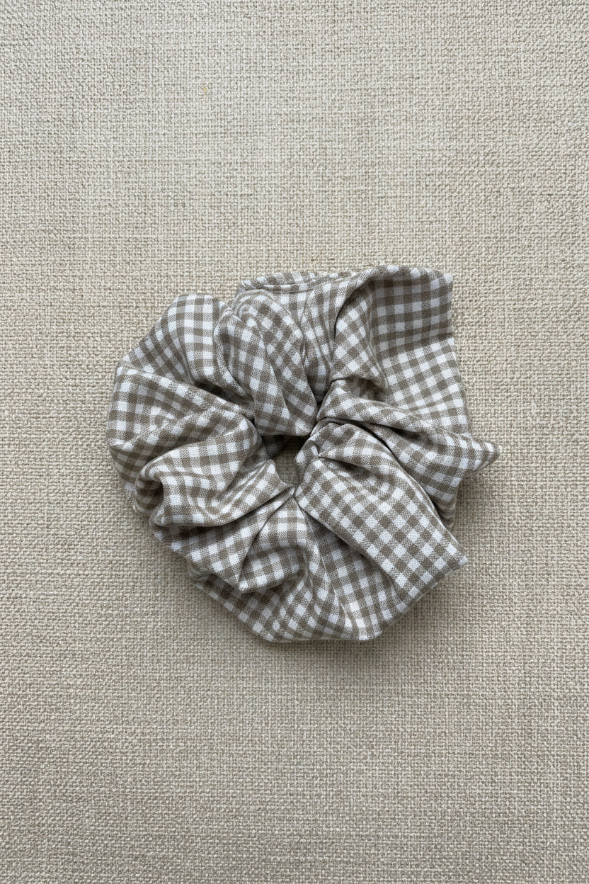 Matching Gingham Neutral Scrunchie