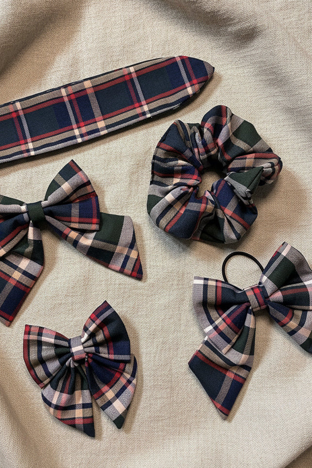 Countryside Club - Green Plaid Hair Bow Tie