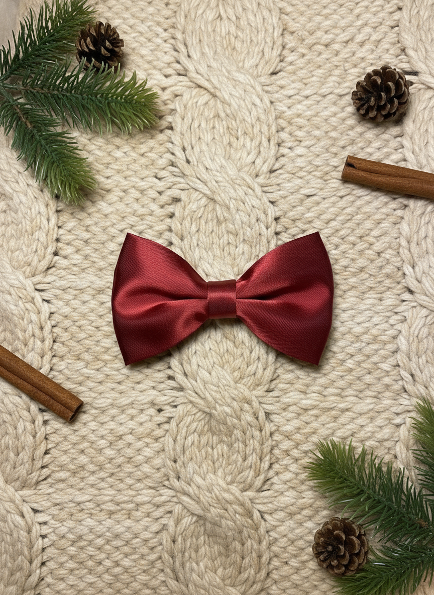 Satin Luxe Bow Tie - Burgundy