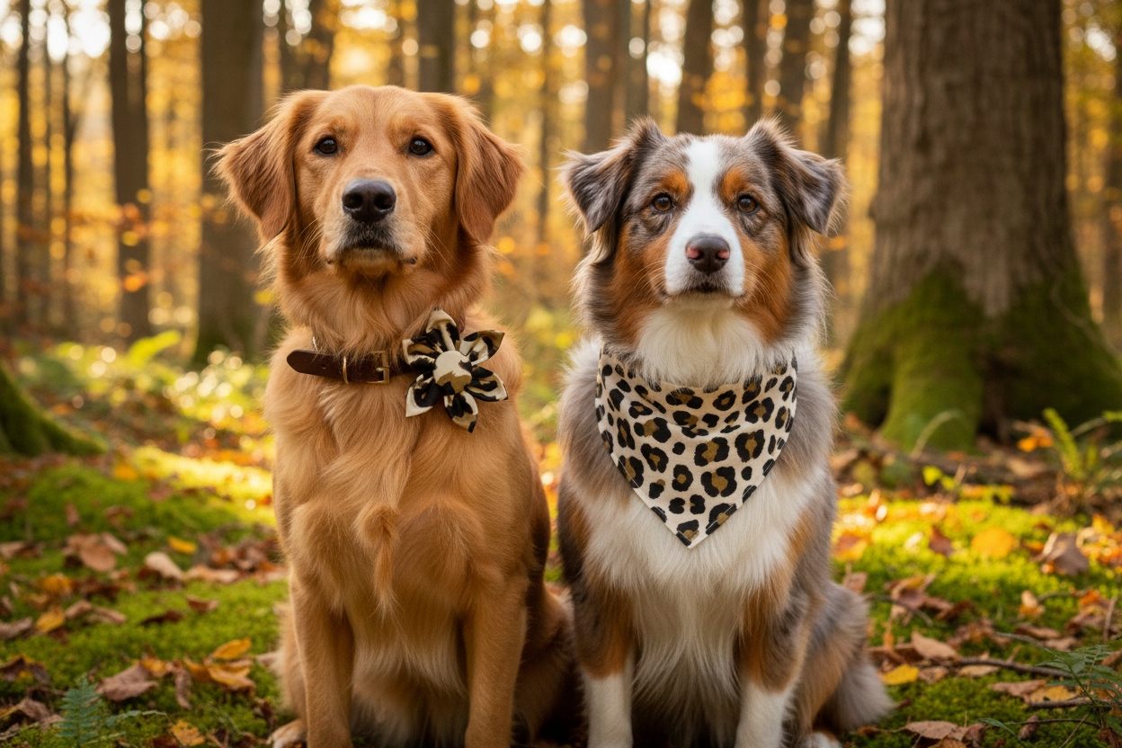 Leopard Print Collar Flower