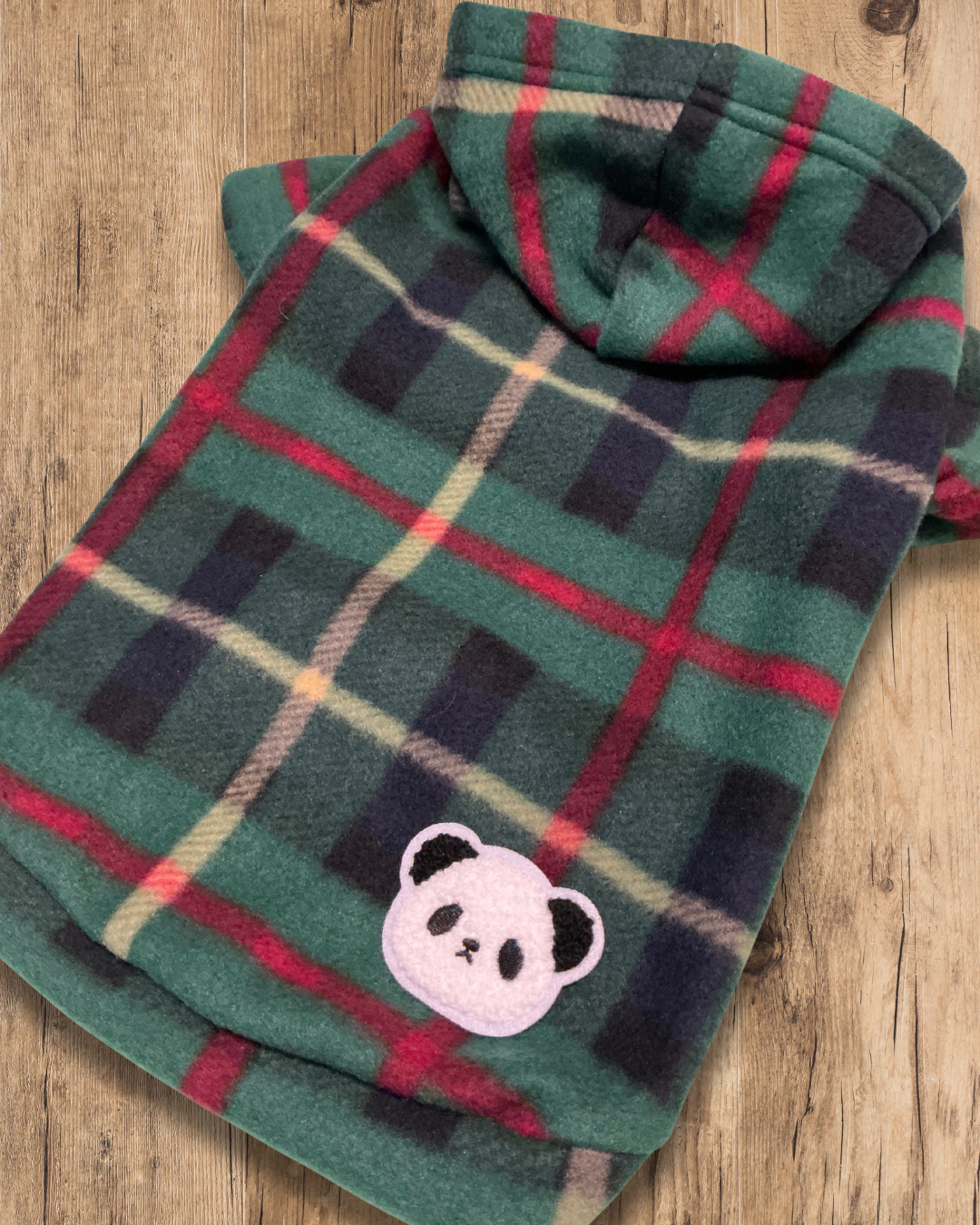 Cosy Plaid Hoodie - Panda