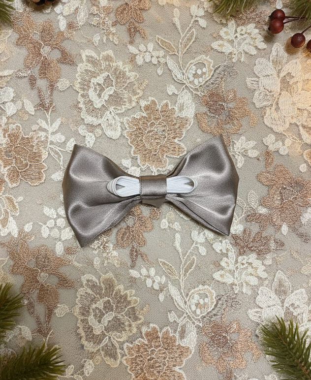 Satin Luxe Bow Tie - Mink