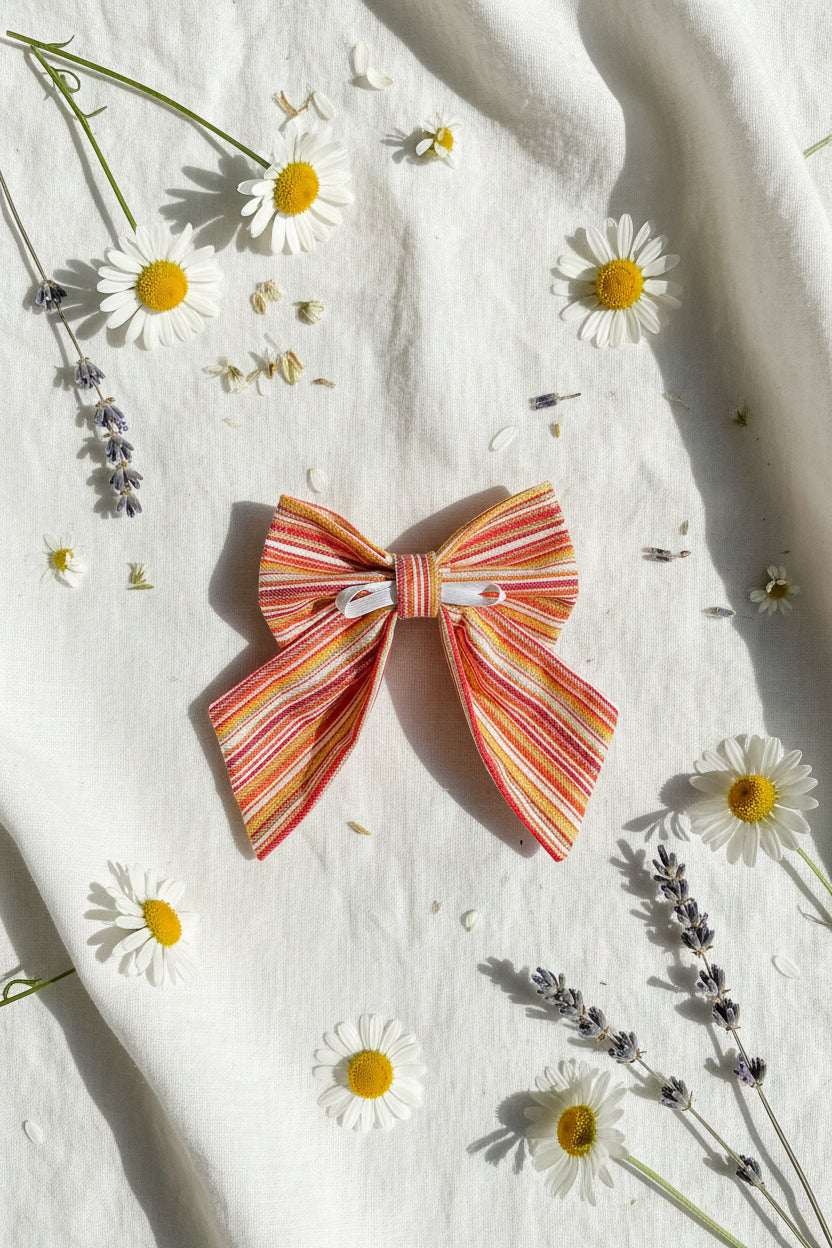 Sunset Stripe Dog Sailor Bow