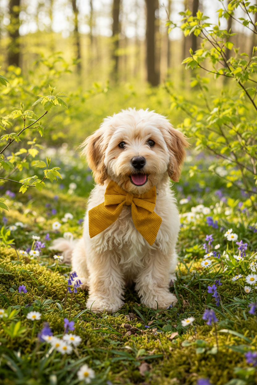 Yellow Corduroy Sailor Bow
