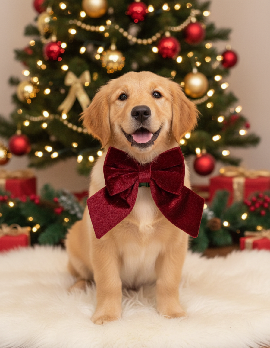 Crushed Velvet Sailor Bow – Burgundy