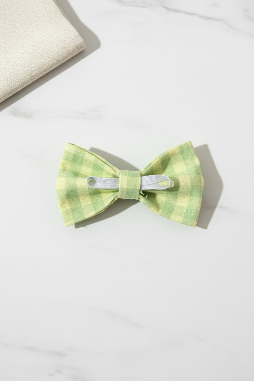 Picnic Pals - Sage Gingham Bow Tie