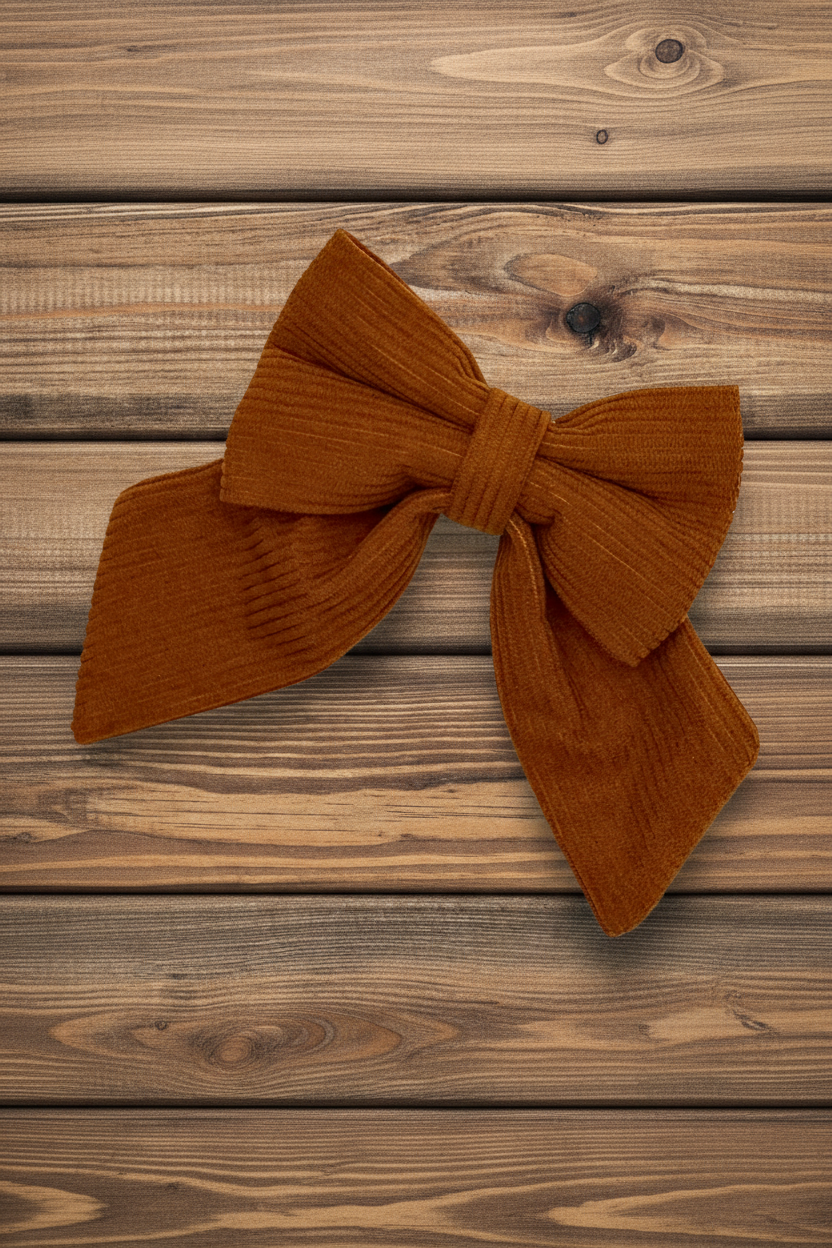 Brown Corduroy Sailor Bow