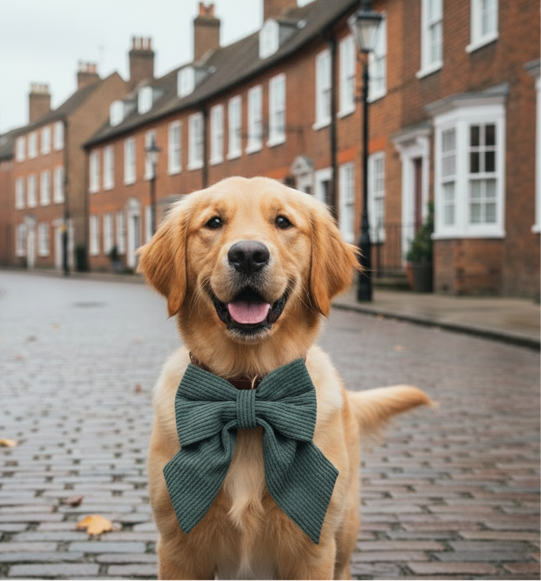 Grey Corduroy Sailor Bow