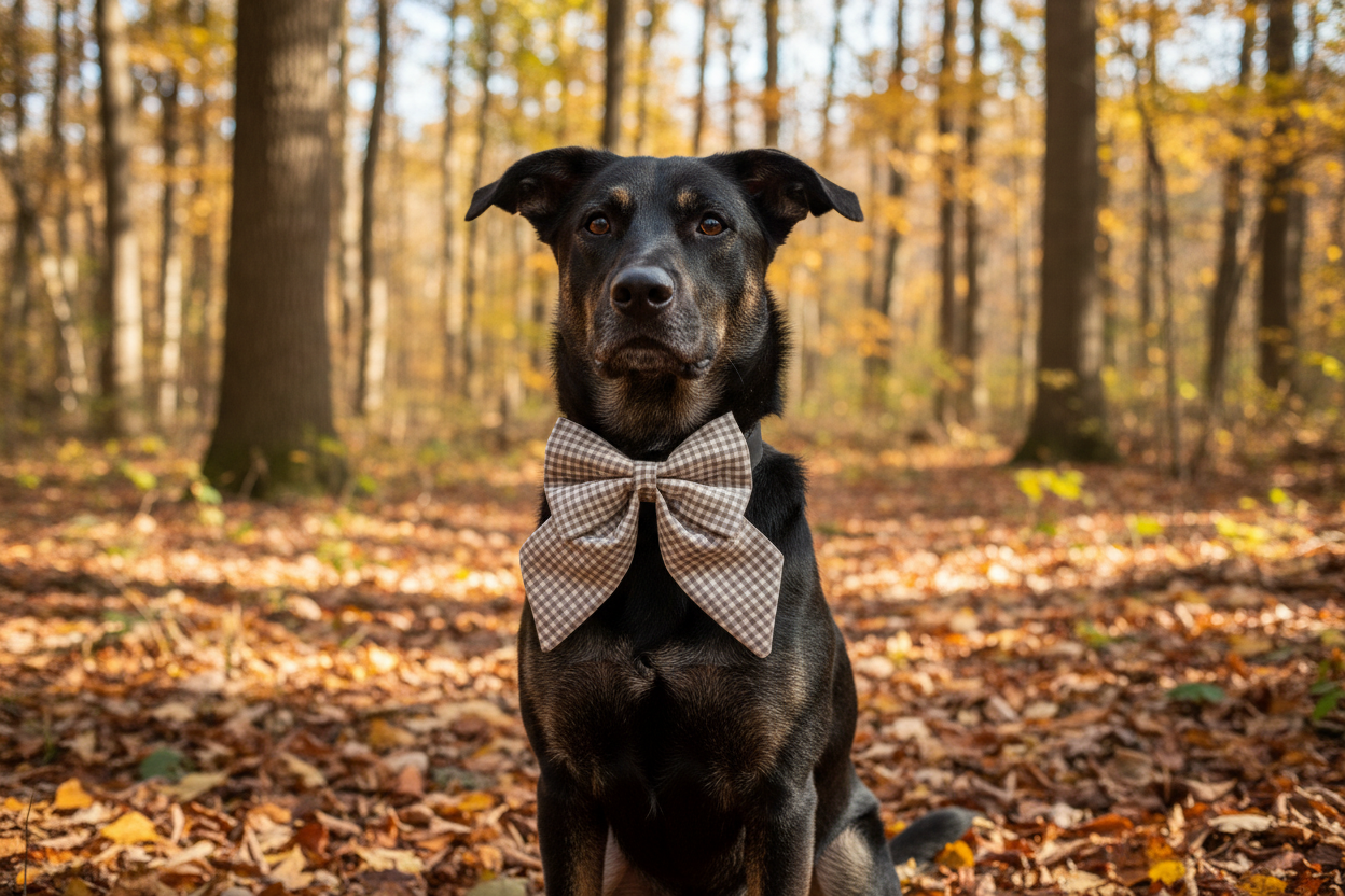Neutrals Gingham Sailor Bow