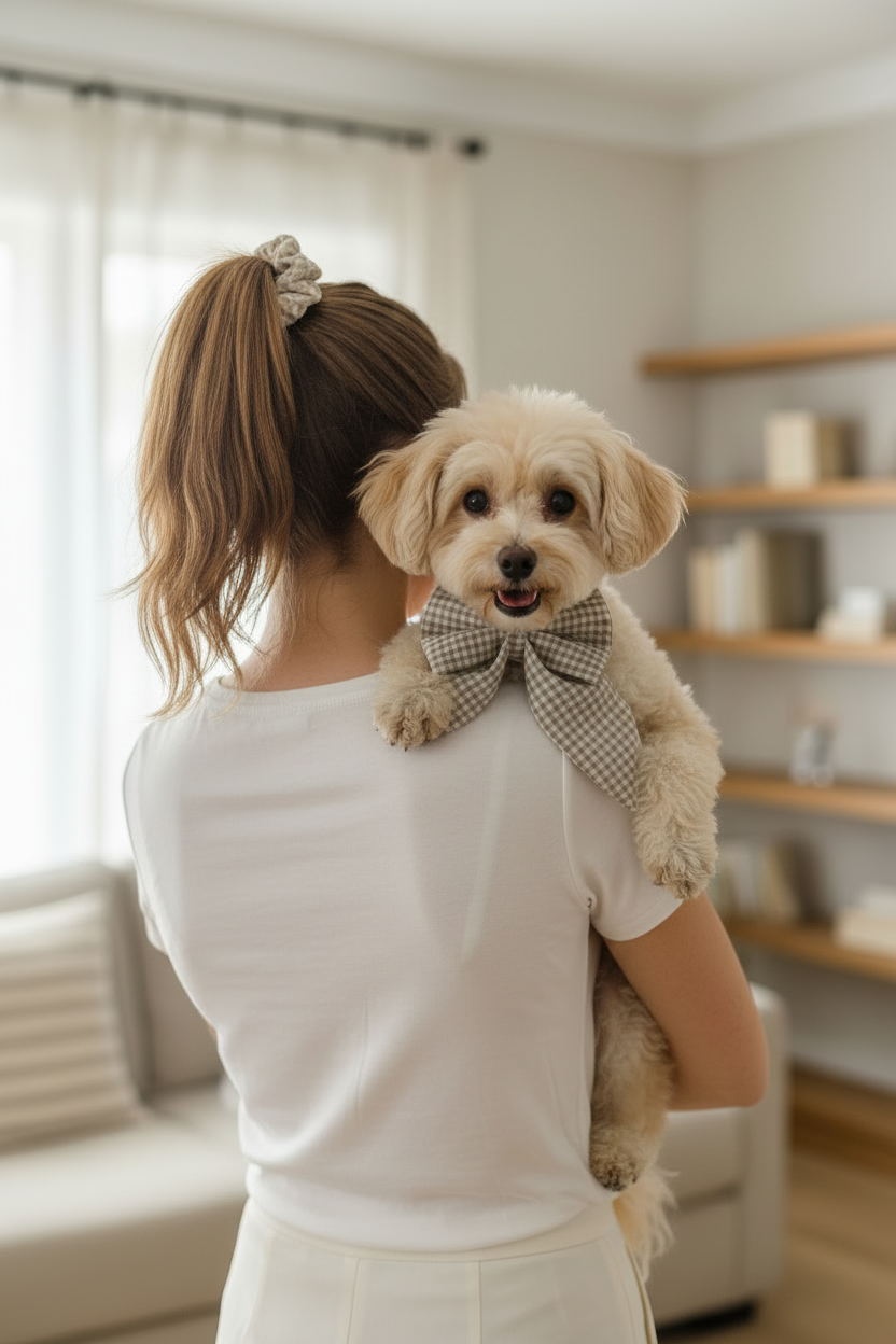 Matching Gingham Neutral Scrunchie
