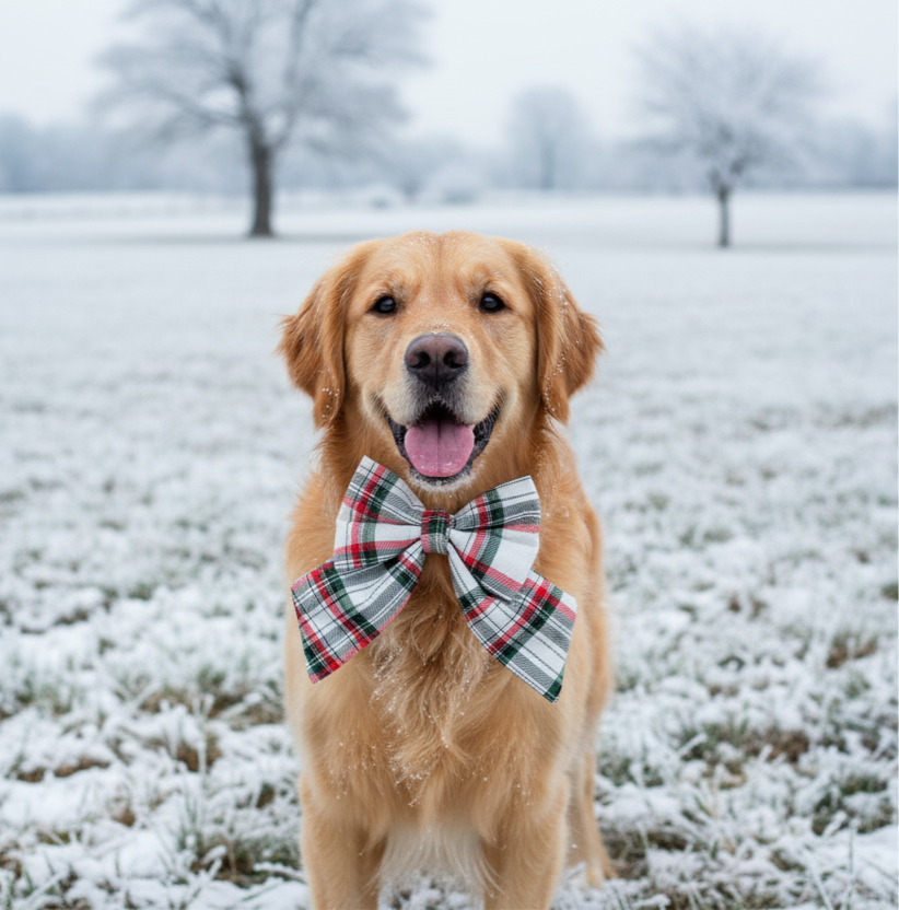 Heritage Hound Sailor Bow - White Plaid