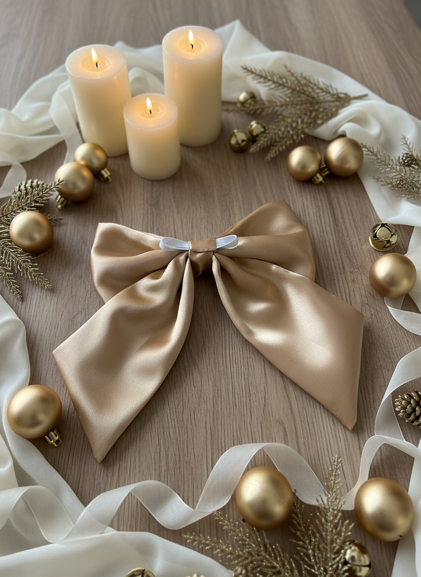 Satin Luxe Sailor Bow - Gold